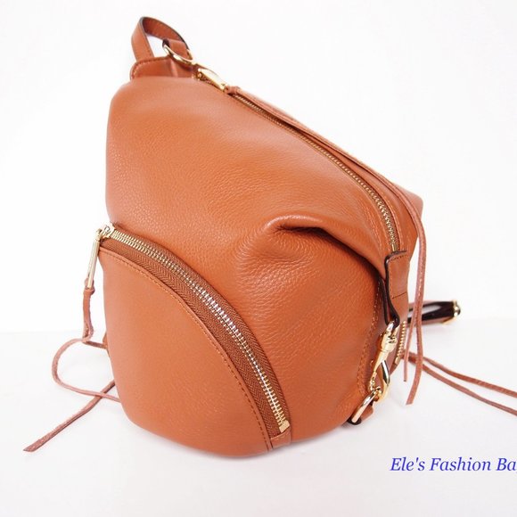 NWT Rebecca Minkoff Julian Medium Backpack Caramello Brown AUTHENTIC - Picture 8 of 13